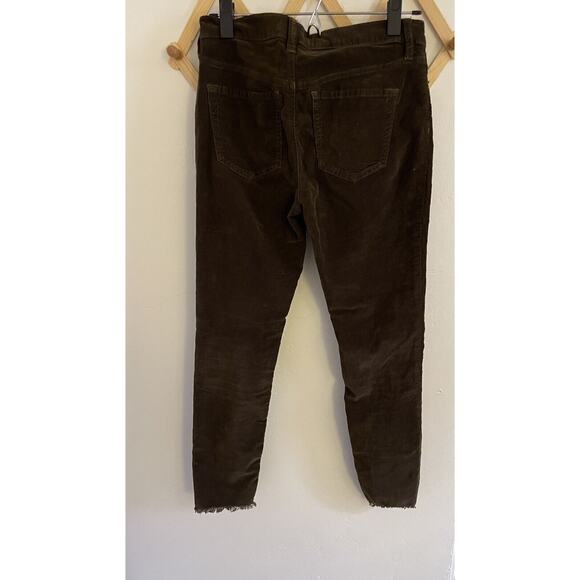 Free People Pants Woman’s 26 Skinny Reagan Raw Hem Brown Corduroy High Waisted - Picture 5 of 10